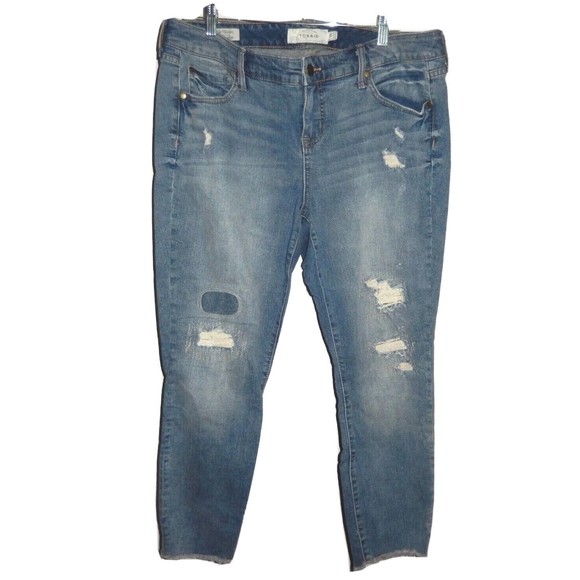 Torrid Ankle Skinny Denim Blue Jeans Women's 16 (38 x 25 1/2) Distressed - Picture 1 of 4
